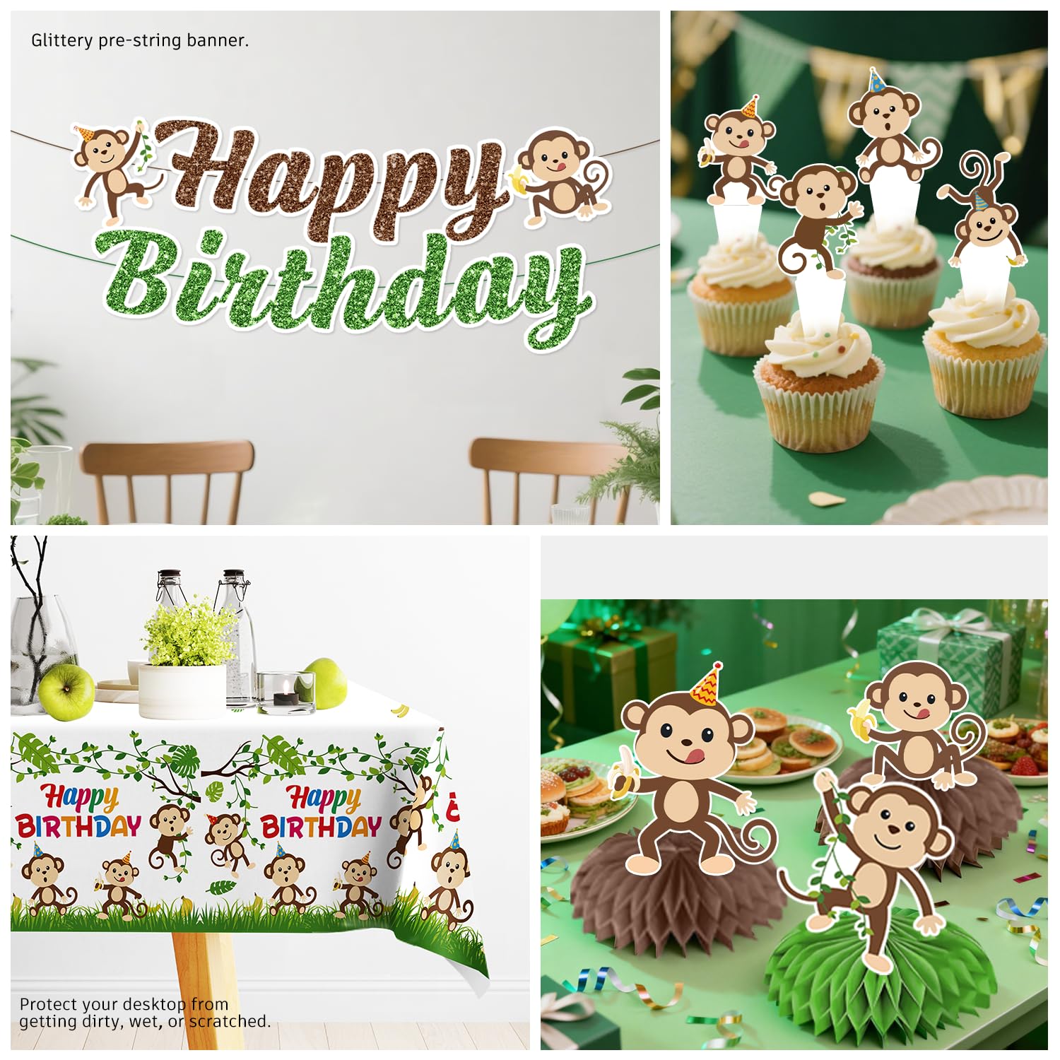 wellspar monkey cupcake toppers brighten treats with cute monkey motifs.