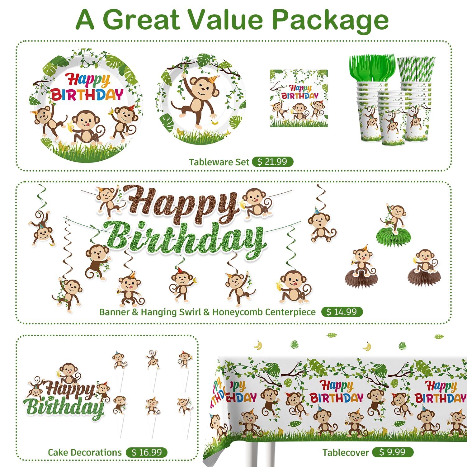 wellspar monkey tablecloth features a playful monkey design for a cohesive setup.