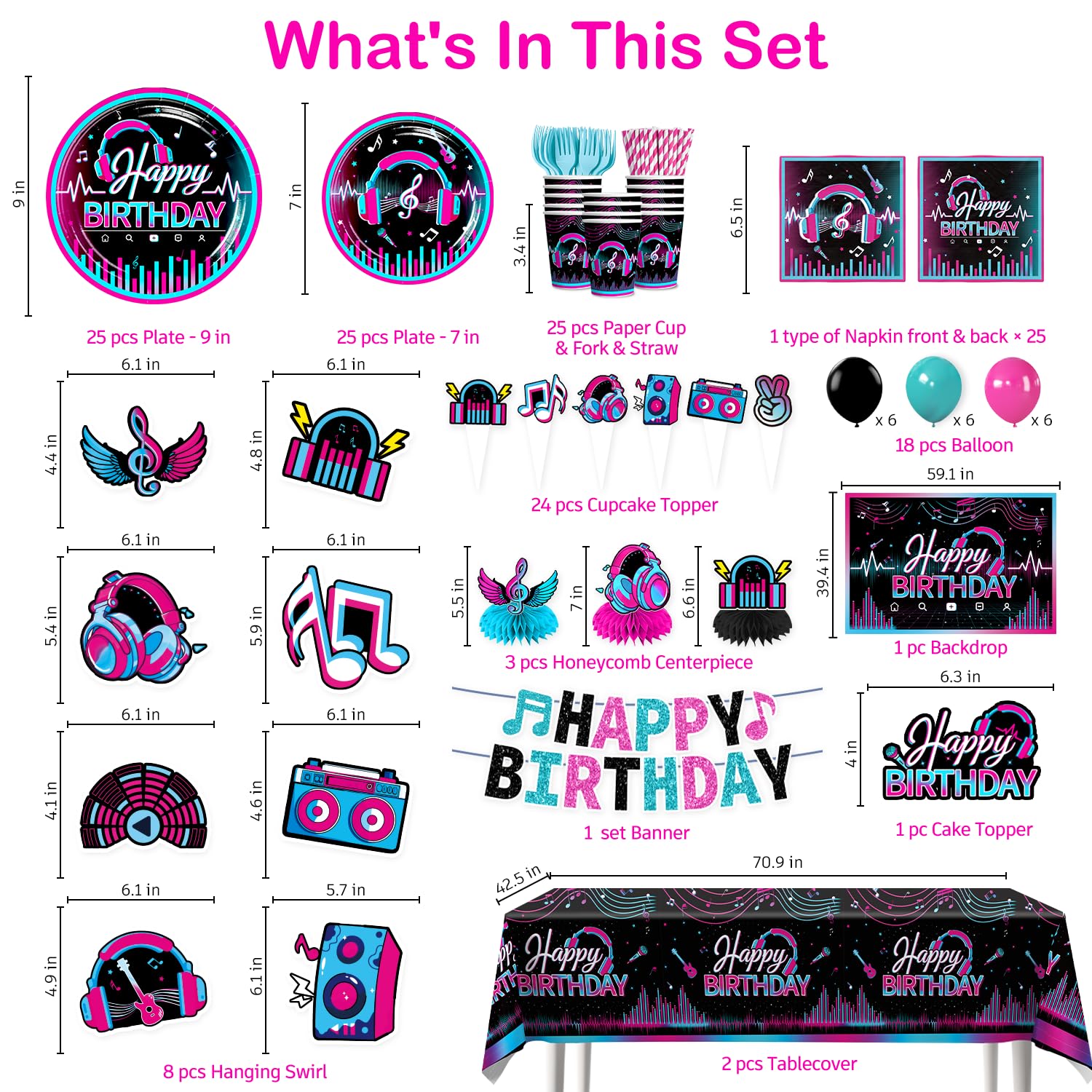 Wellspar music swirls hanging to add vertical party flair