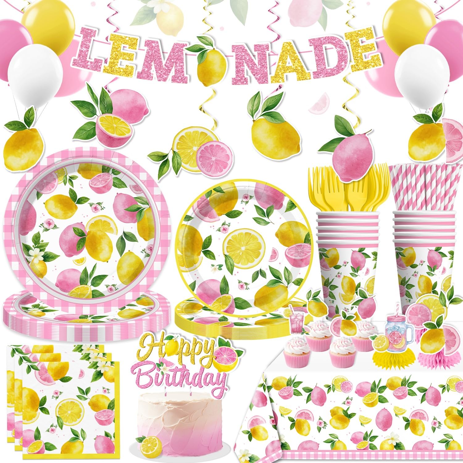 Wellspar pink lemonade plates for festive party tables