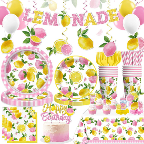 Wellspar pink lemonade plates for festive party tables