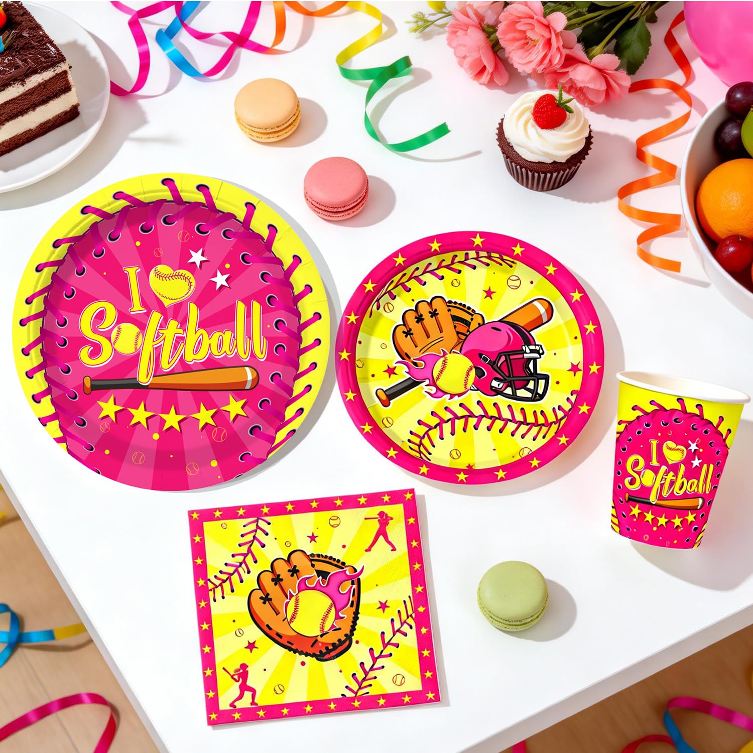 Wellspar softball cupcake toppers decorate treats with sporty flair
