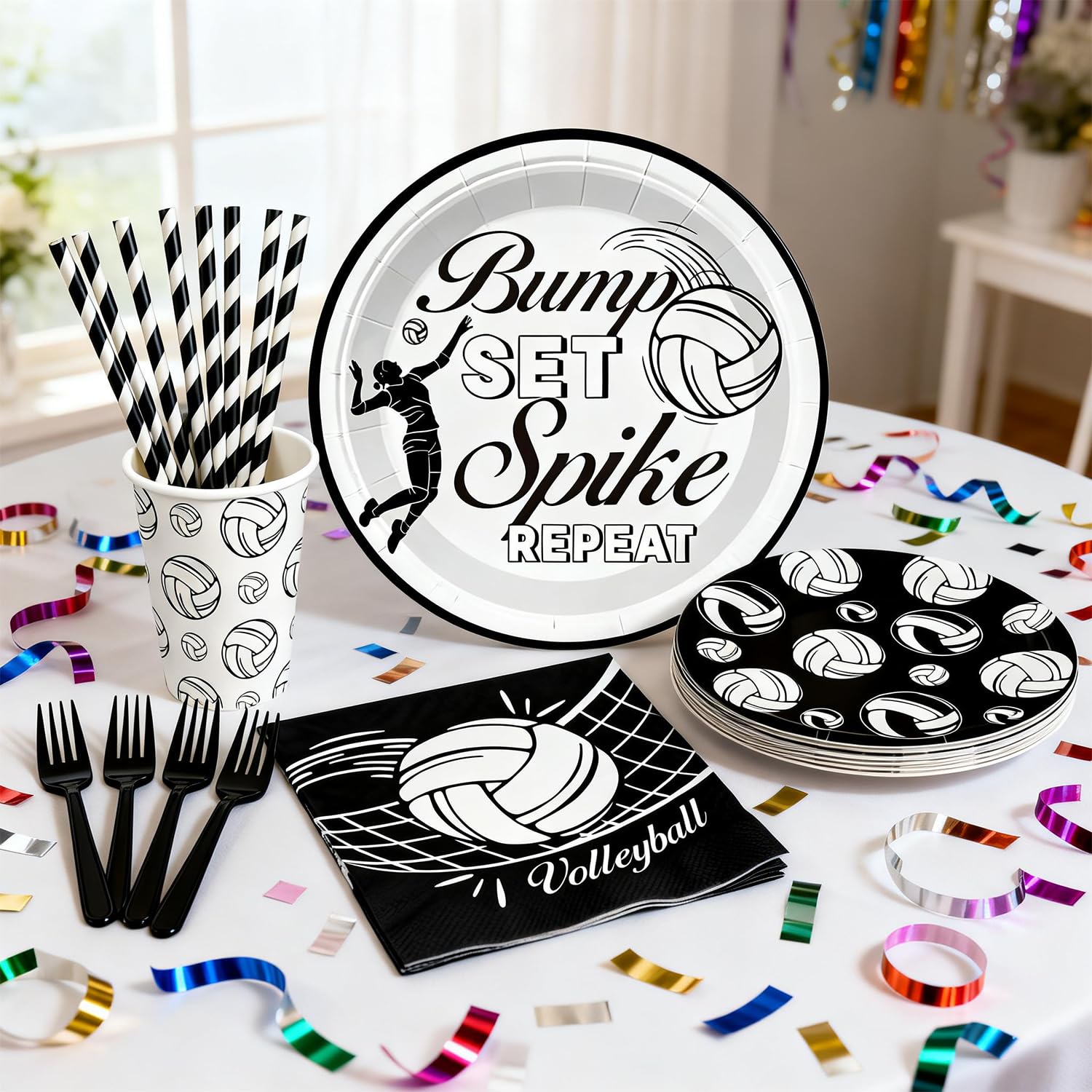 Wellspar volleyball cupcake toppers decorate treats and delight guests.