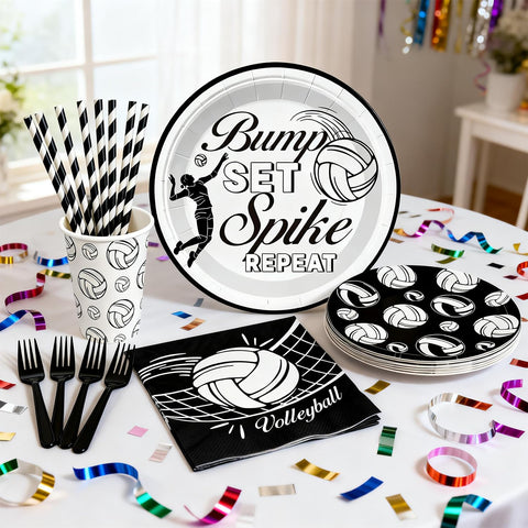 Wellspar volleyball cupcake toppers decorate treats and delight guests.