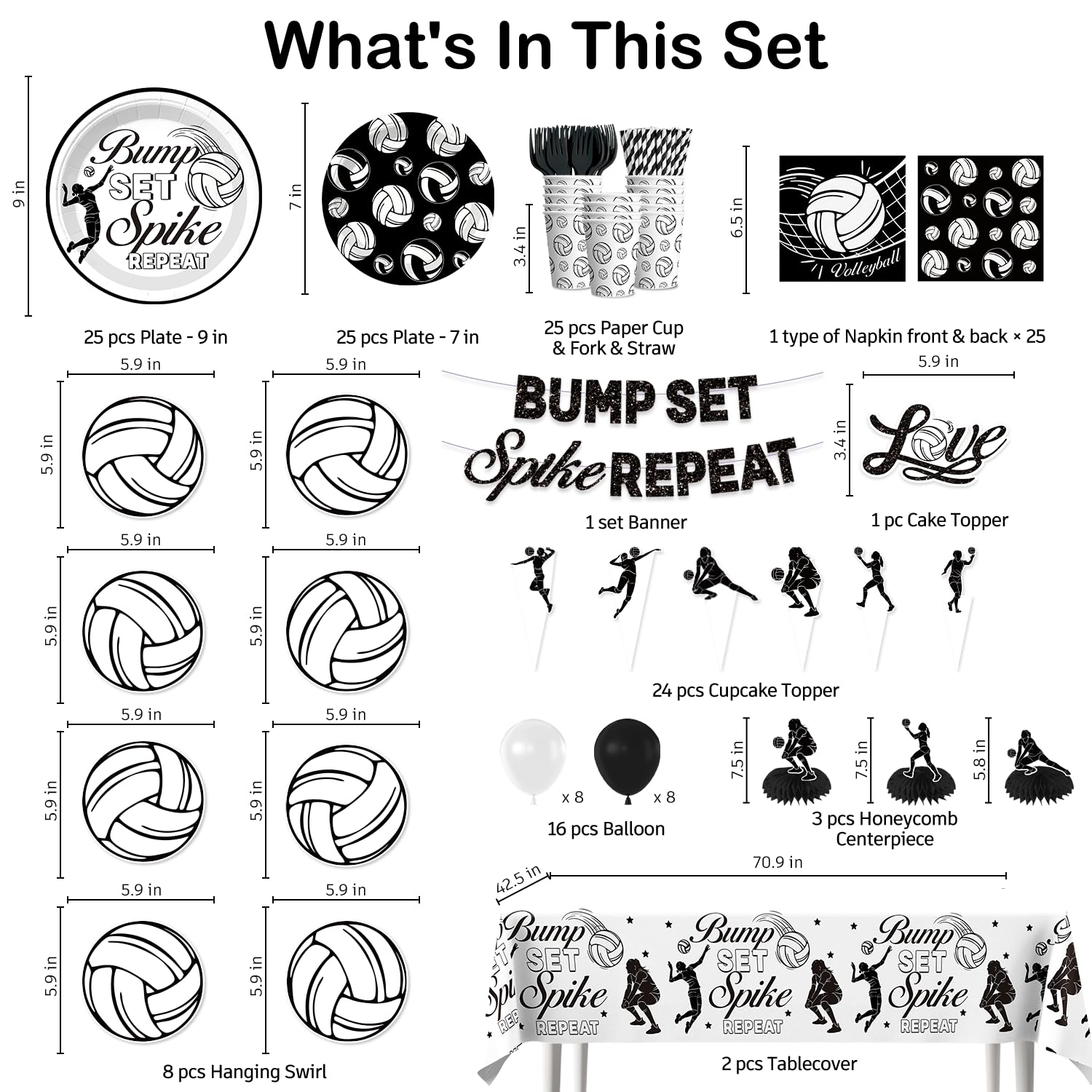 Wellspar volleyball tablecloth enhances party theme while protecting surfaces.