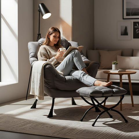 Welnow chair in living room scene complements modern decor