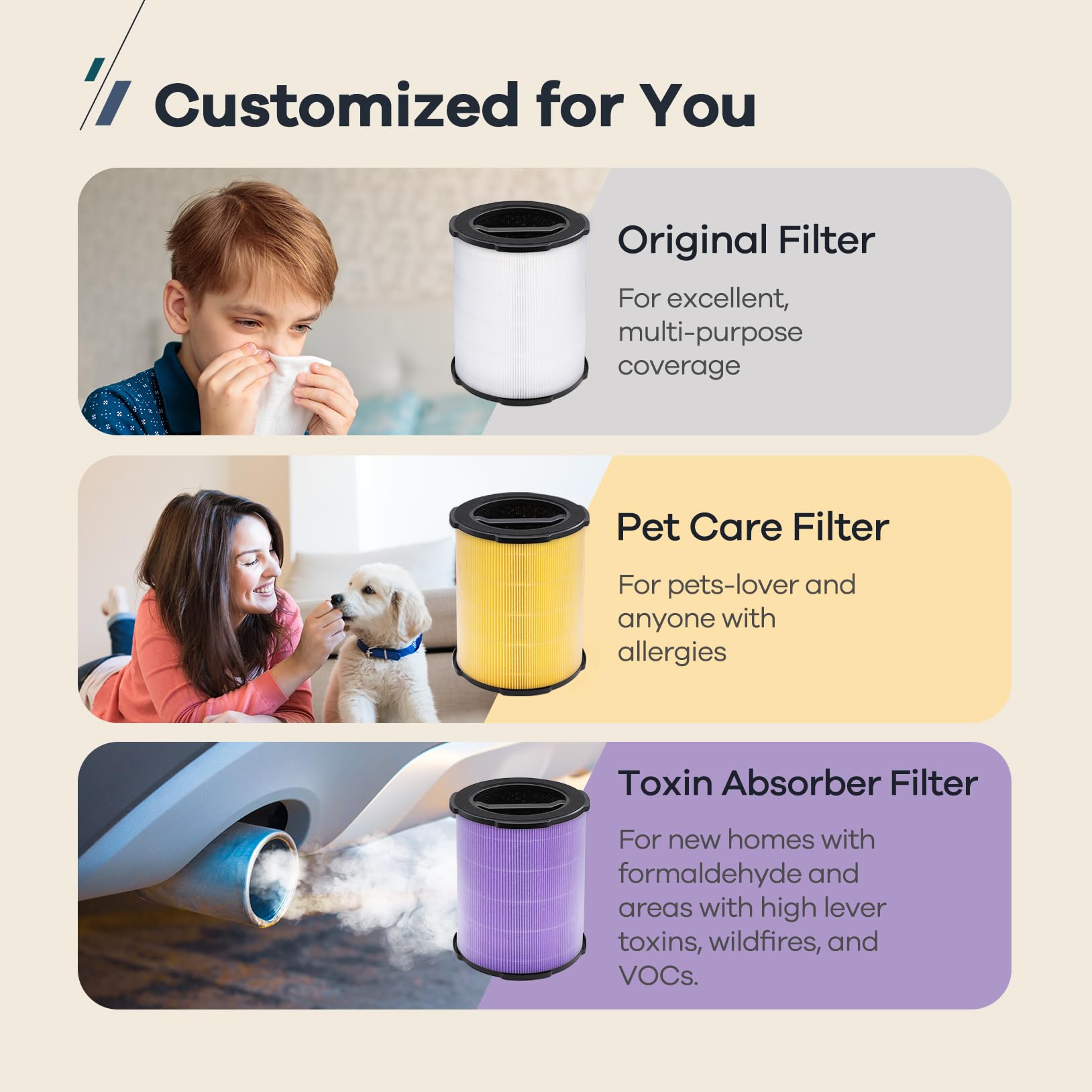 WELOV P200S filter for pet dander helps allergy-prone homes stay cleaner