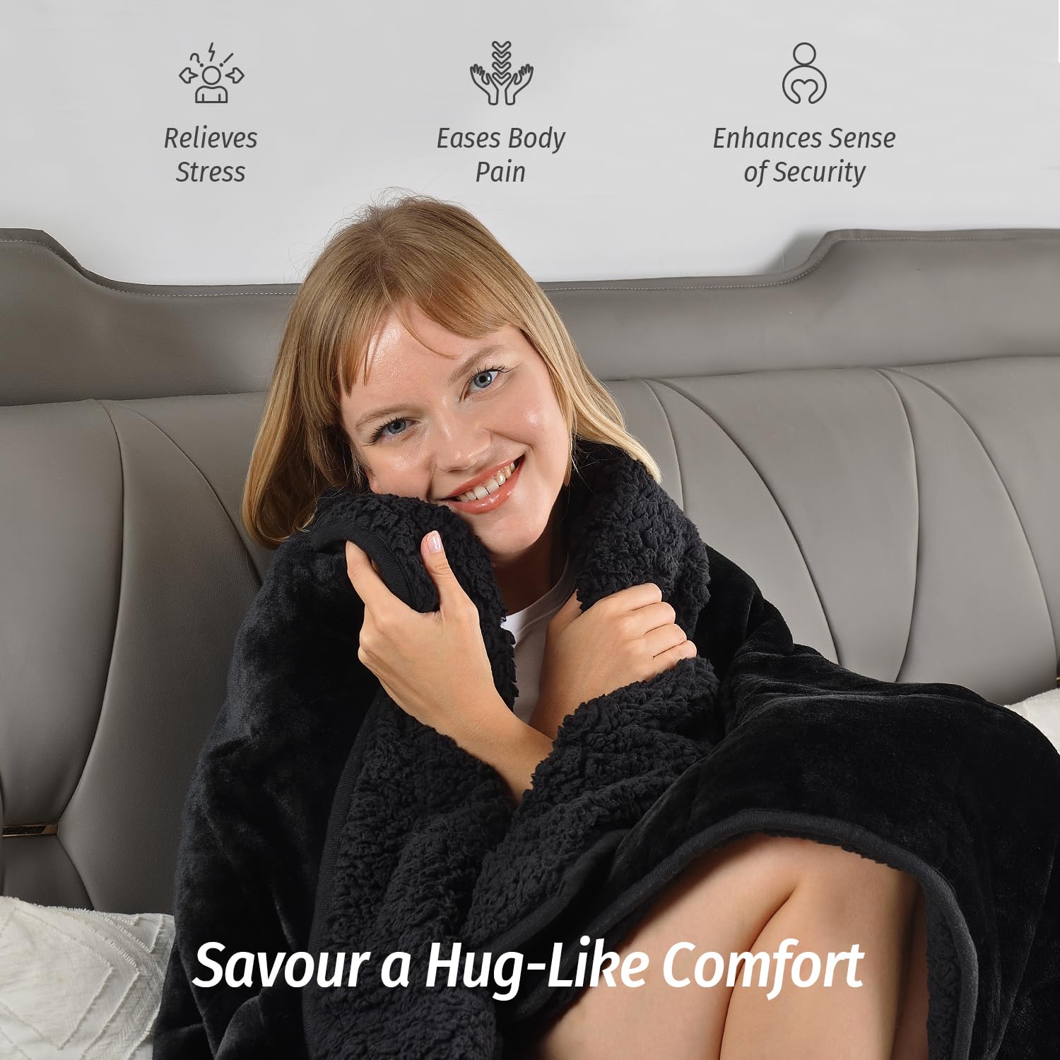 Wemore weighted blanket bead layer close-up emphasizes minimal noise.