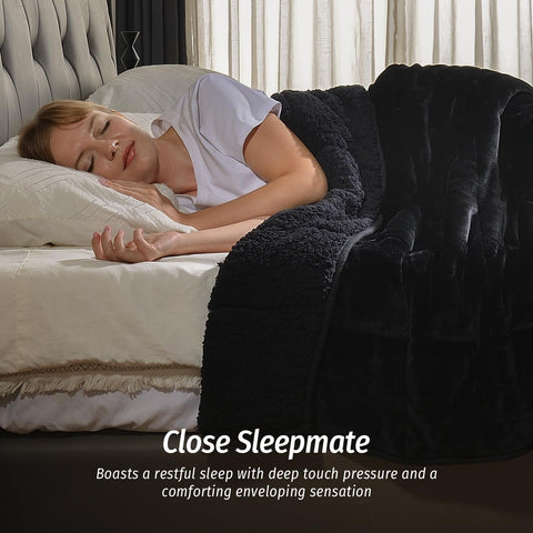 Wemore Sherpa blanket draped on bed highlights dual-sided design.