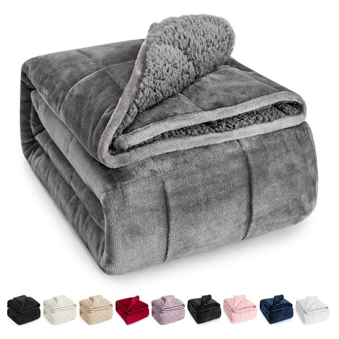 Wemore Sherpa weighted blanket top view for cozy evenings