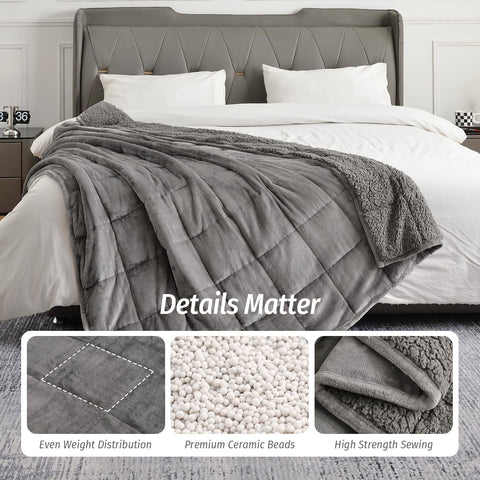 Wemore weighted blanket folded on bed for easy cozy moments.