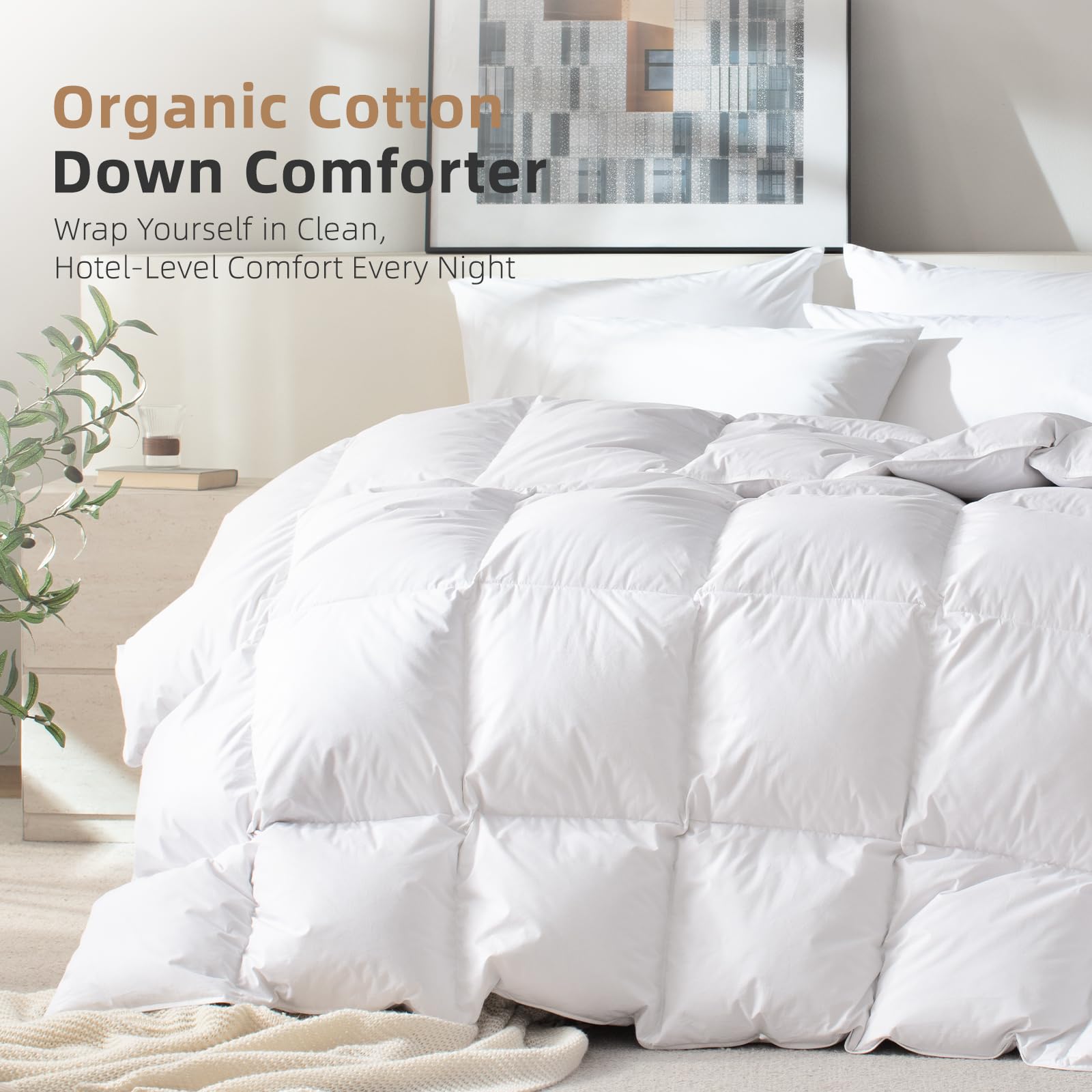 WENERSI duvet insert with 8 corner tabs keeps cover secure.