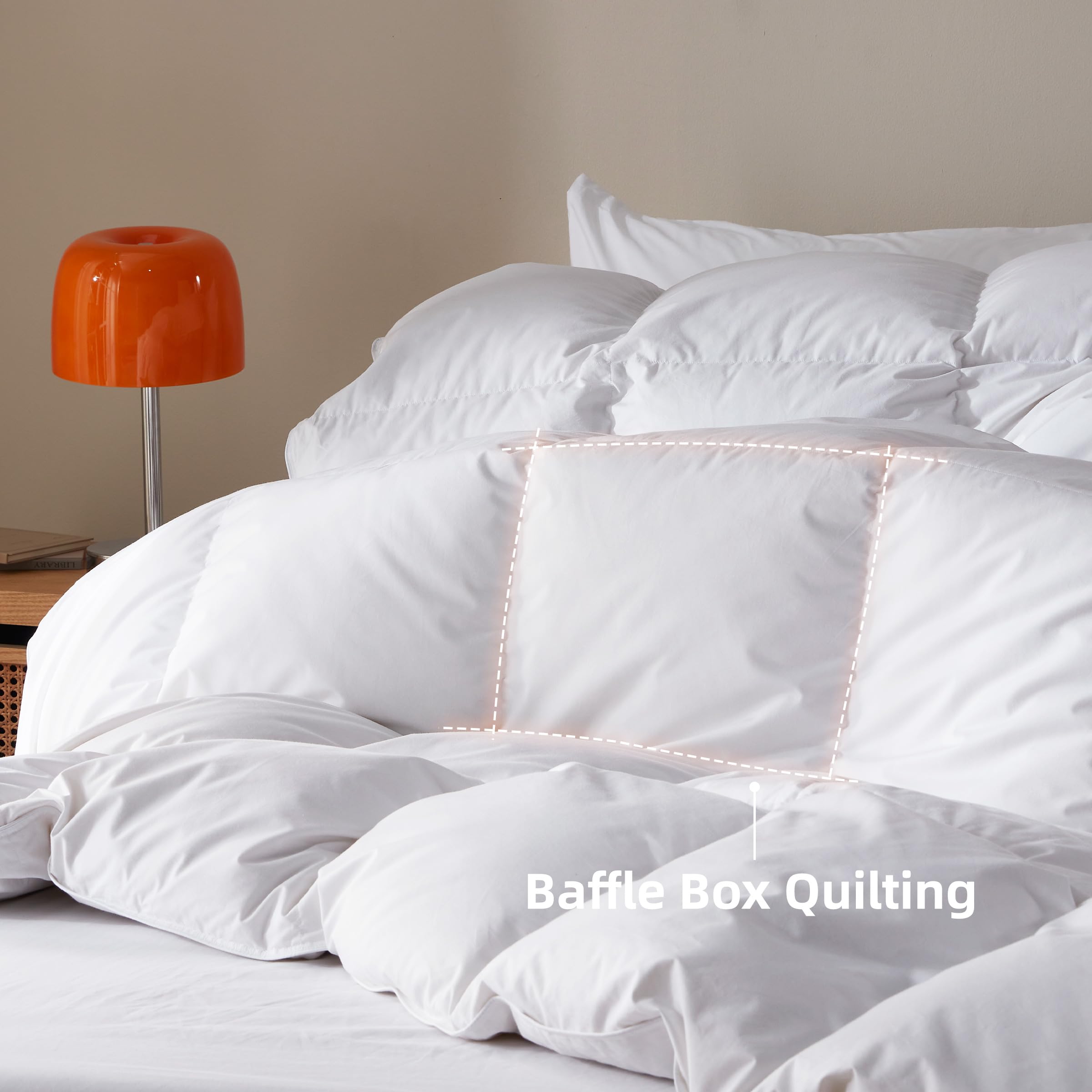 WENERSI king comforter on bed highlights even heat distribution via 3D baffle-box design
