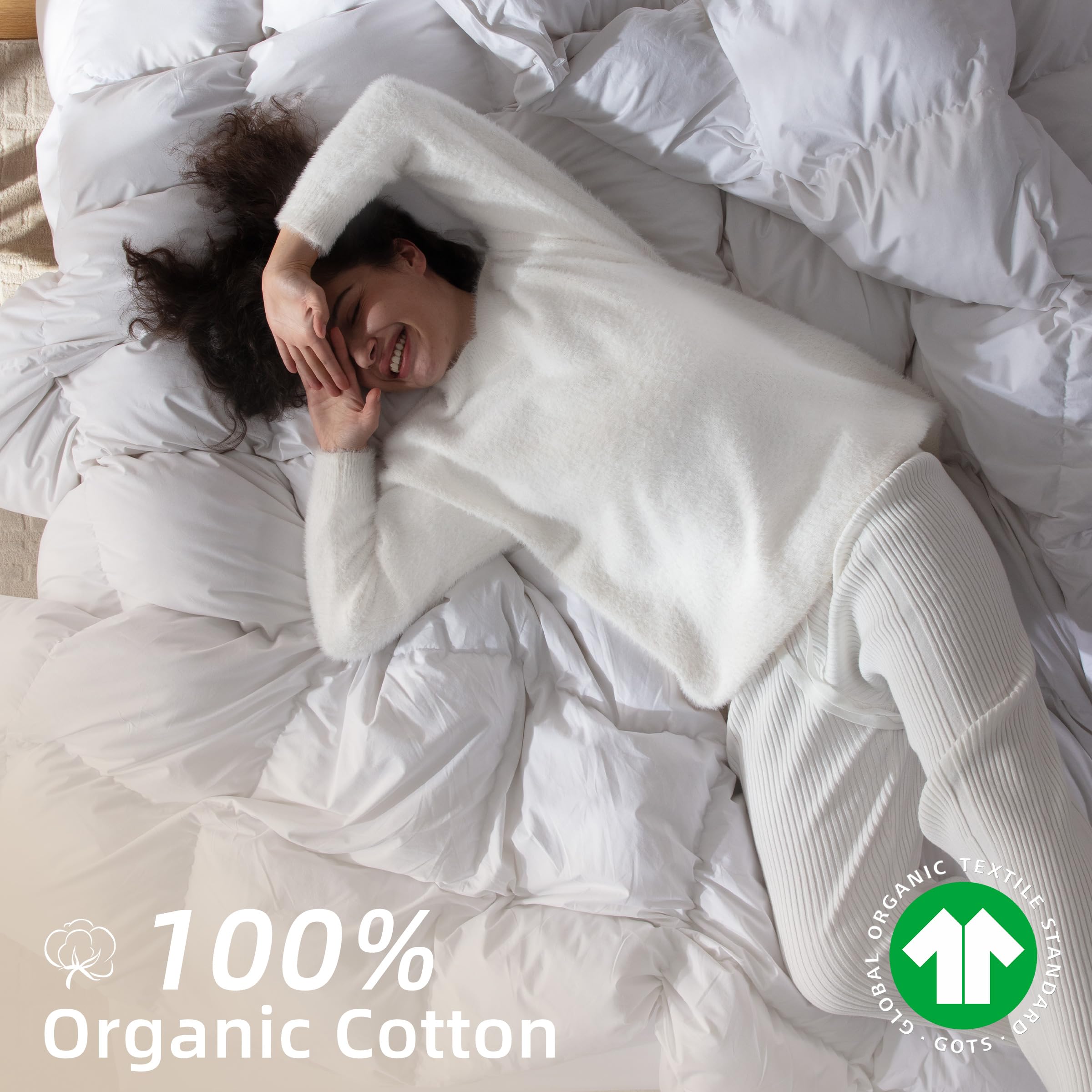 WENERSI organic cotton shell duvet insert showcases breathable, chemical-free fabric for cooler nights