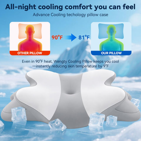 WENGTY queen-size-grey-white pillow fits a range of sleeping styles