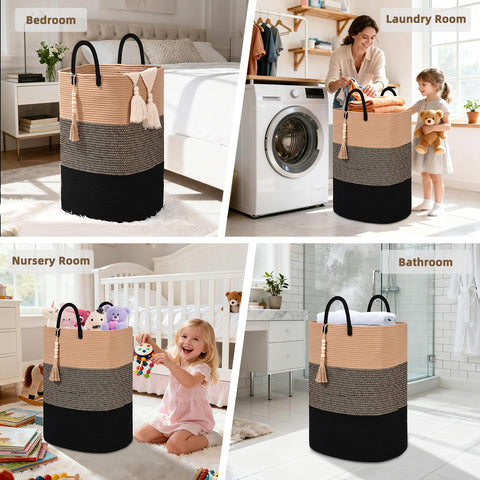 WENMER basket stores toys and essentials, keeping nurseries tidy.