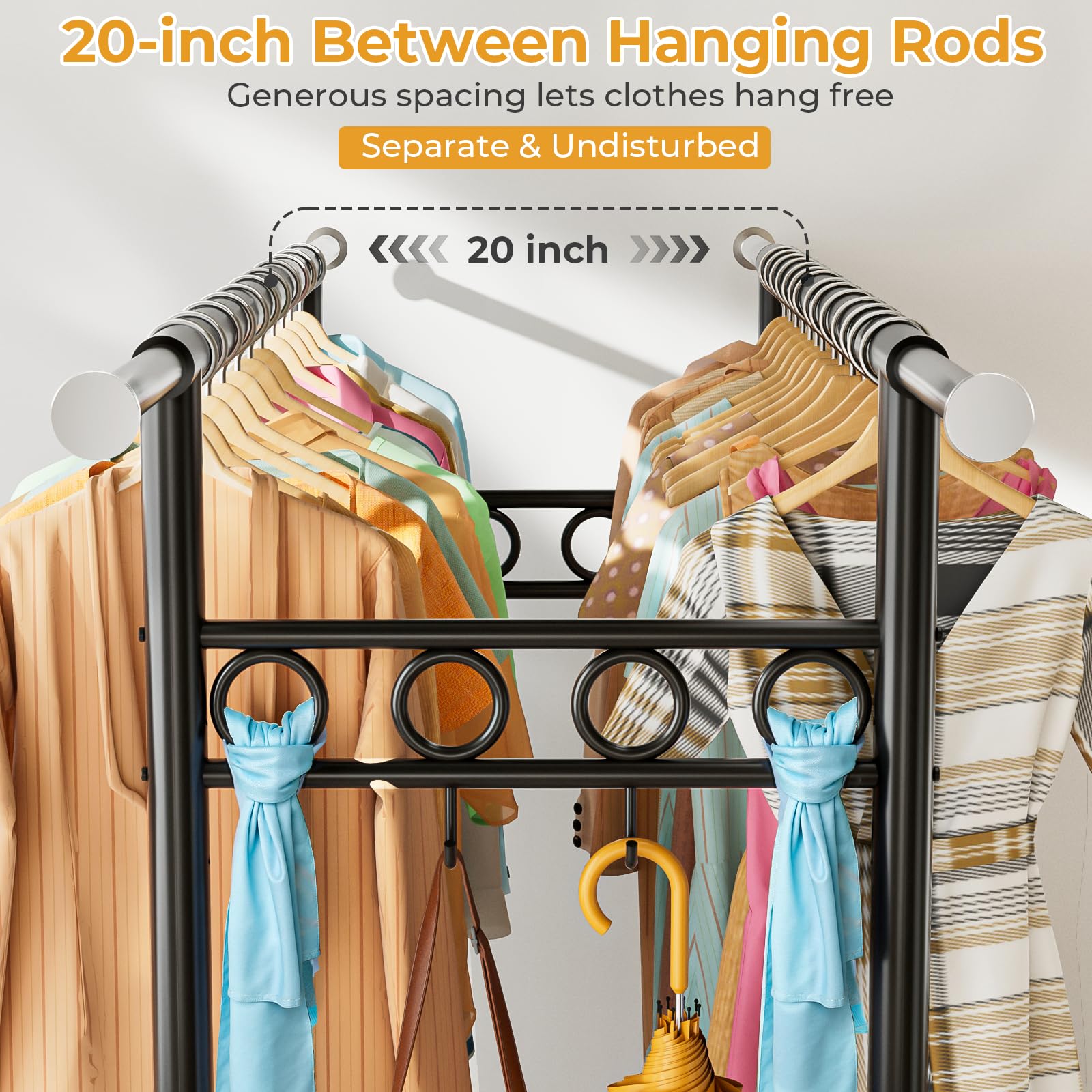 Wennop bottom shelf with eight hooks for shoes, bags, and bins