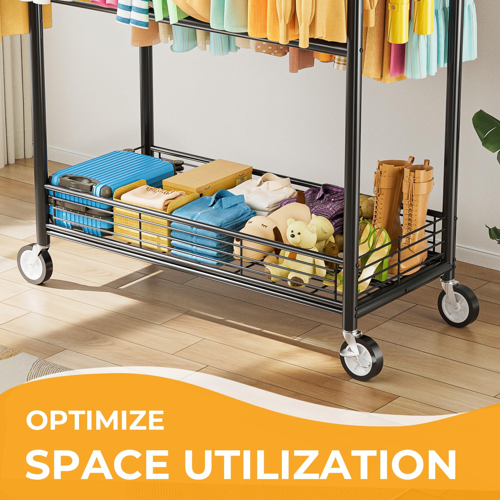 Wennop extendable width rack fits spaces from 37.4 to 60.6 inches