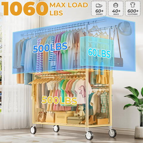 Wennop four-bar organization with eight hooks maximizes hanging space.