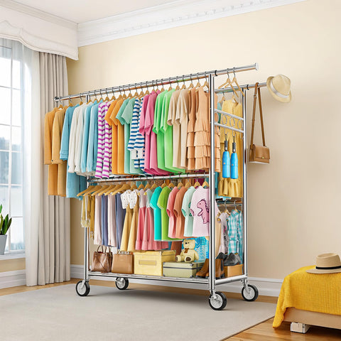 Wennop versatile rack for home and light commercial use in boutiques.