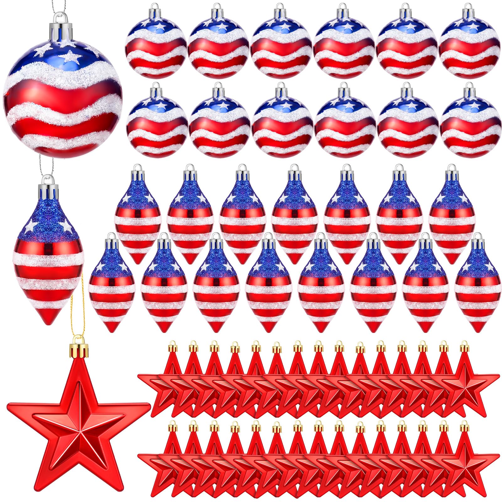 Wenqik red and blue stars for patriotic celebration and memory