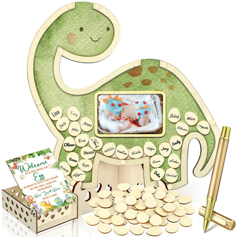 Wenqik blue bear frame with display stand for baby shower memories