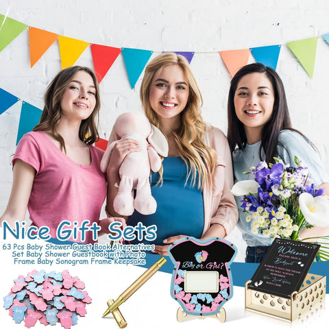Wenqik pink-blue theme decor suits gender reveal celebrations.