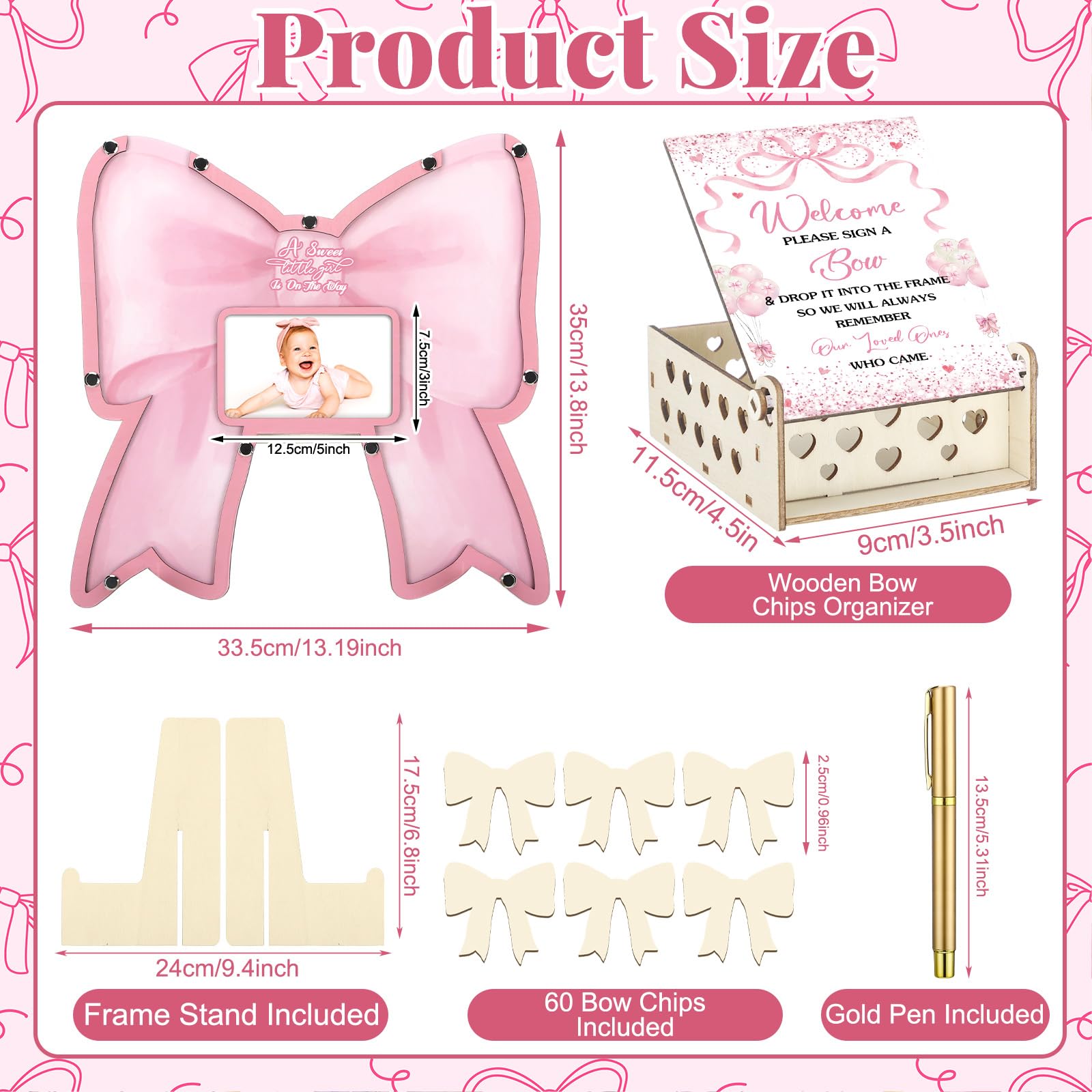 Wenqik wooden bow slices for guest messages and keepsakes