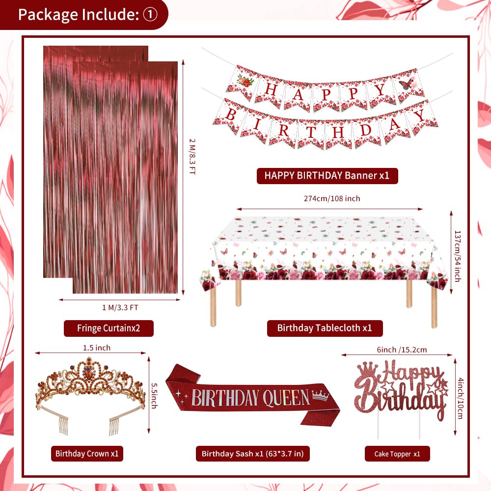 WEQTWL burgundy rose gold crown creates a regal moment for the guest of honor