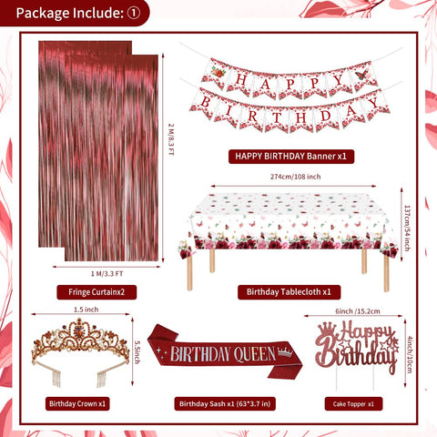WEQTWL burgundy rose gold crown creates a regal moment for the guest of honor