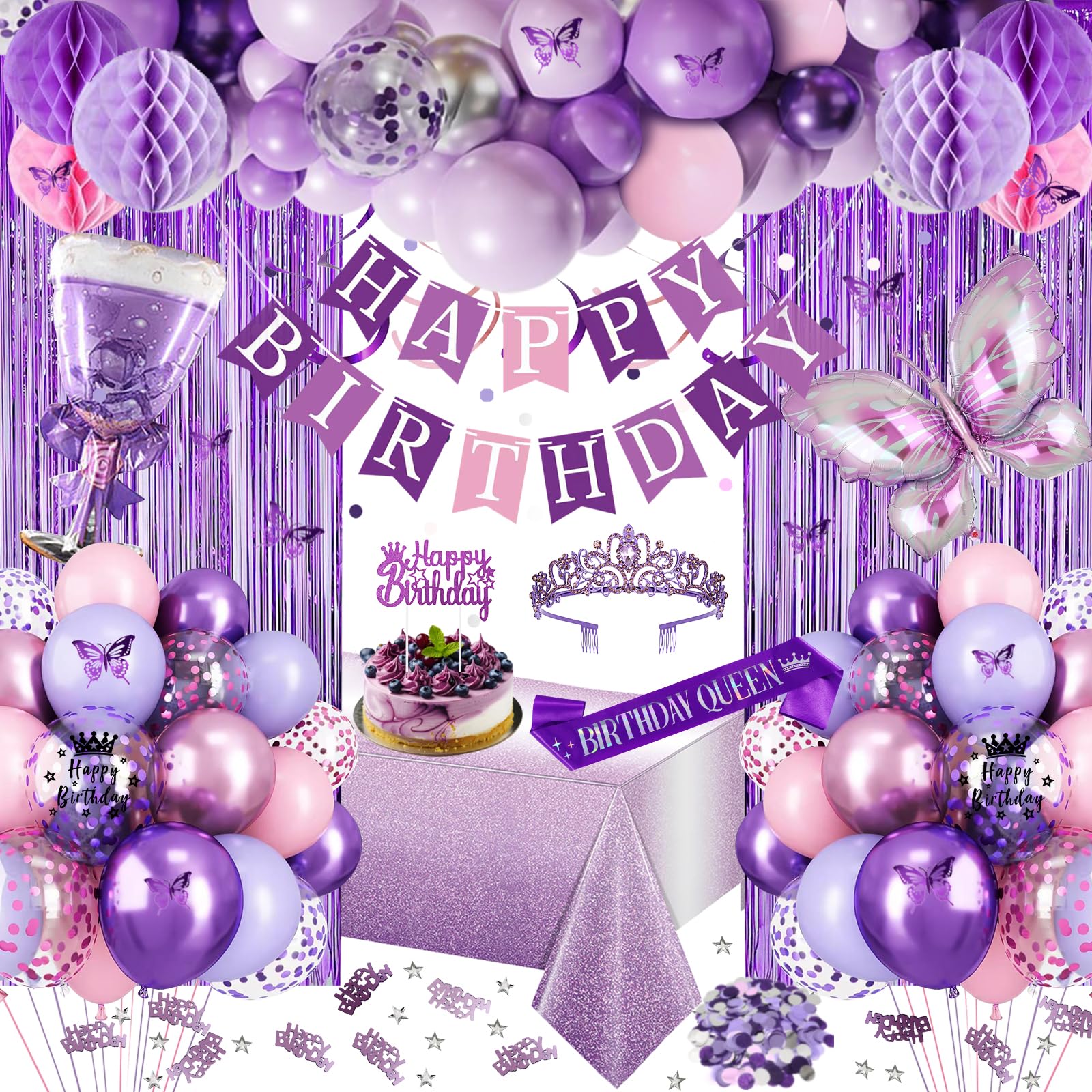 WEQTWL purple birthday banner creates a striking photo backdrop.