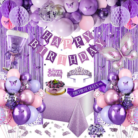 WEQTWL purple birthday banner creates a striking photo backdrop.