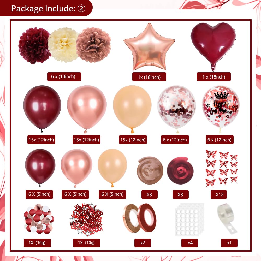 WEQTWL tablecloth ties the table into a cohesive burgundy rose gold look