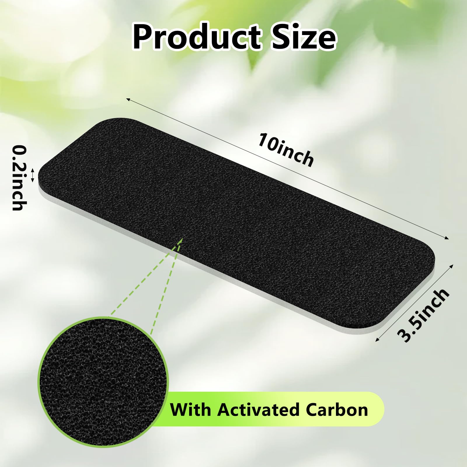 Activated coconut carbon material close-up for effective odor and particle absorption.
