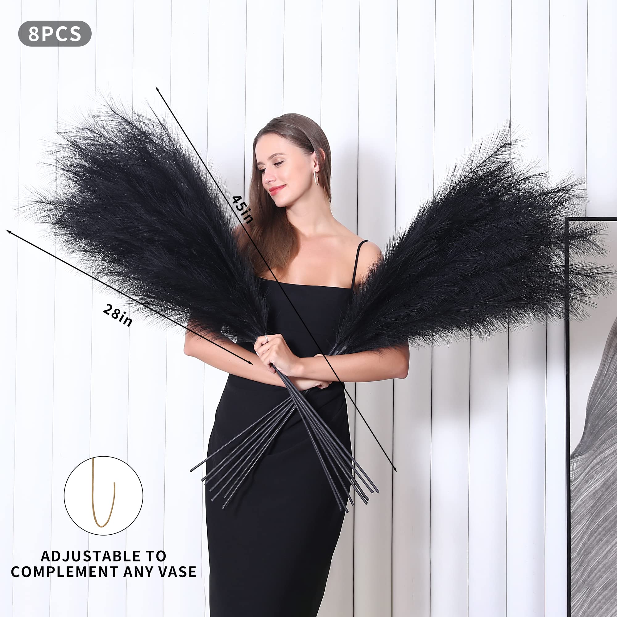 Wertuirk faux pampas grass 28 inch plumes for wedding and event decor