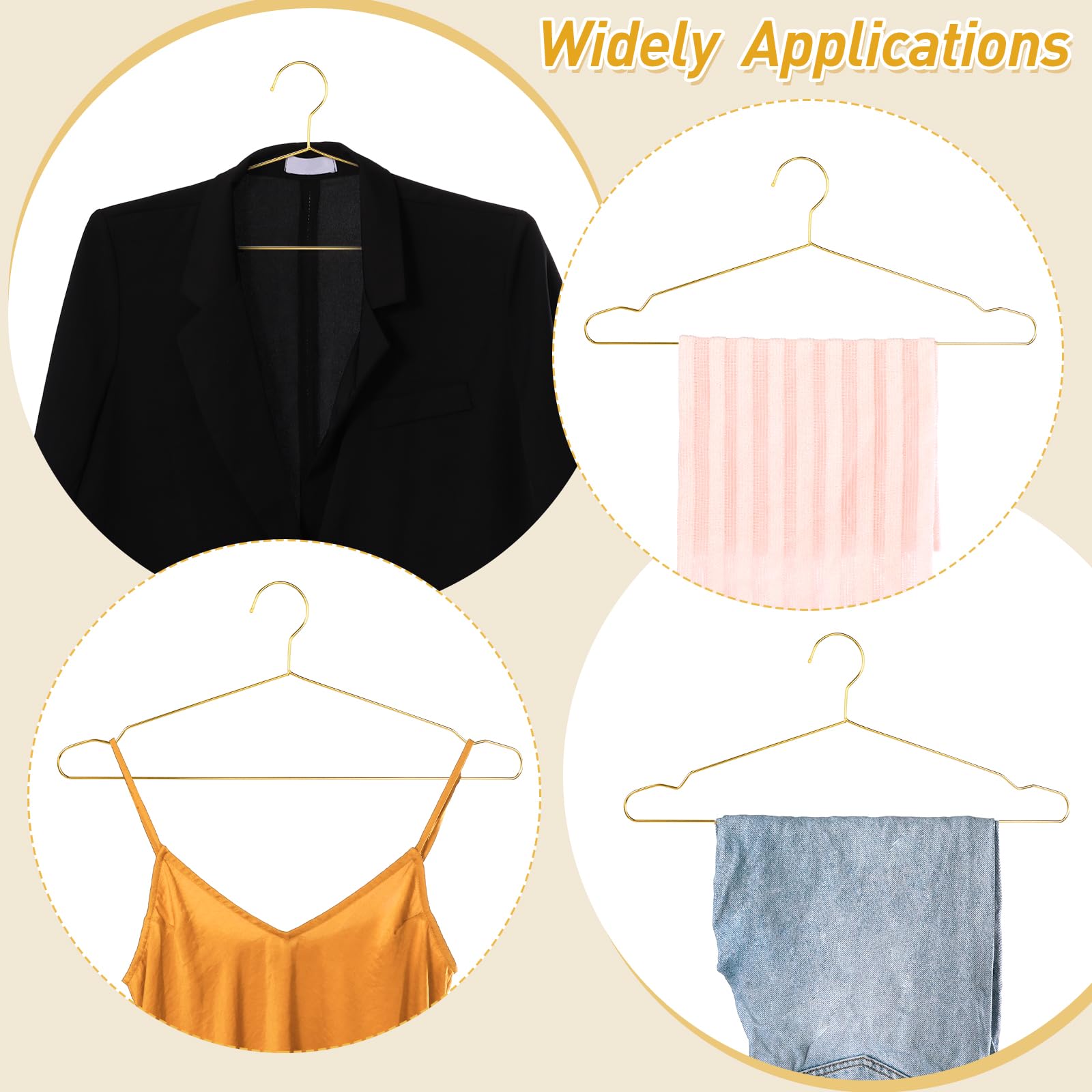 Wesiti coat and dress hangers with 17.7 in length for wider garments