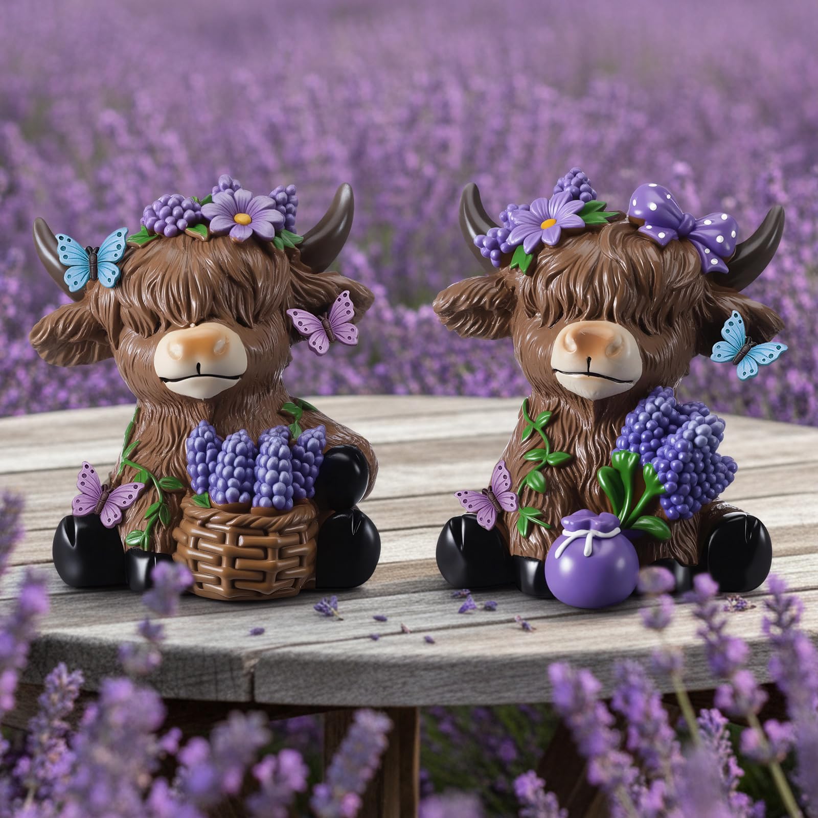 Wesiti lavender decor figurines fit mantels and shelves
