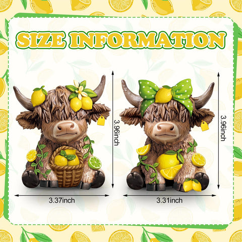 Close-up of sculpted features on Wesiti lemon Highland cow figurine