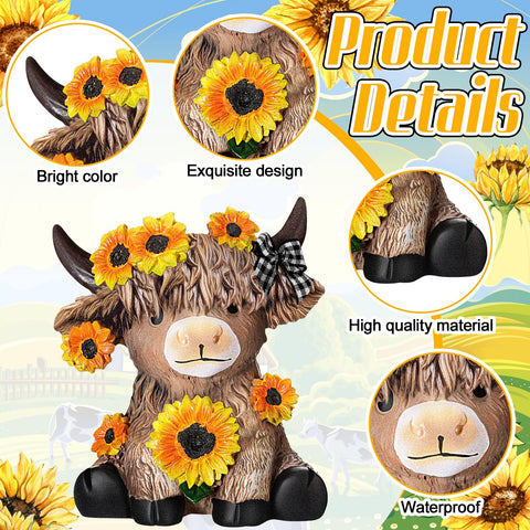 Wesiti two-piece cow statue set adds subtle rustic decor.