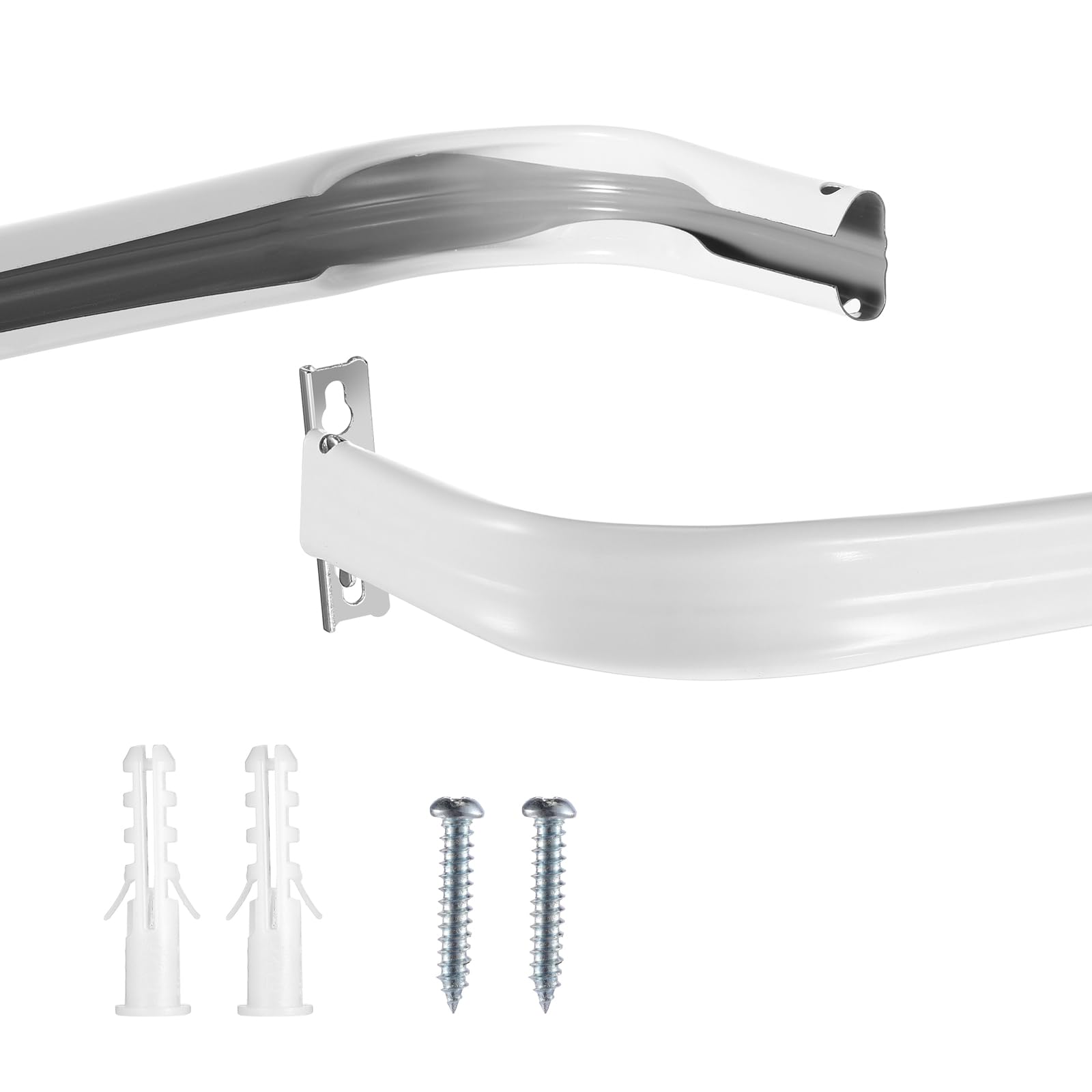 Wesiti white steel curtain rod assembly offers sturdy support
