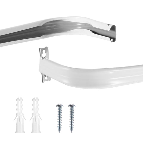 Wesiti white steel curtain rod assembly offers sturdy support