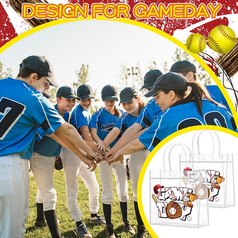 Wesnoy baseball bags with clear handles for easy visibility and reuse.
