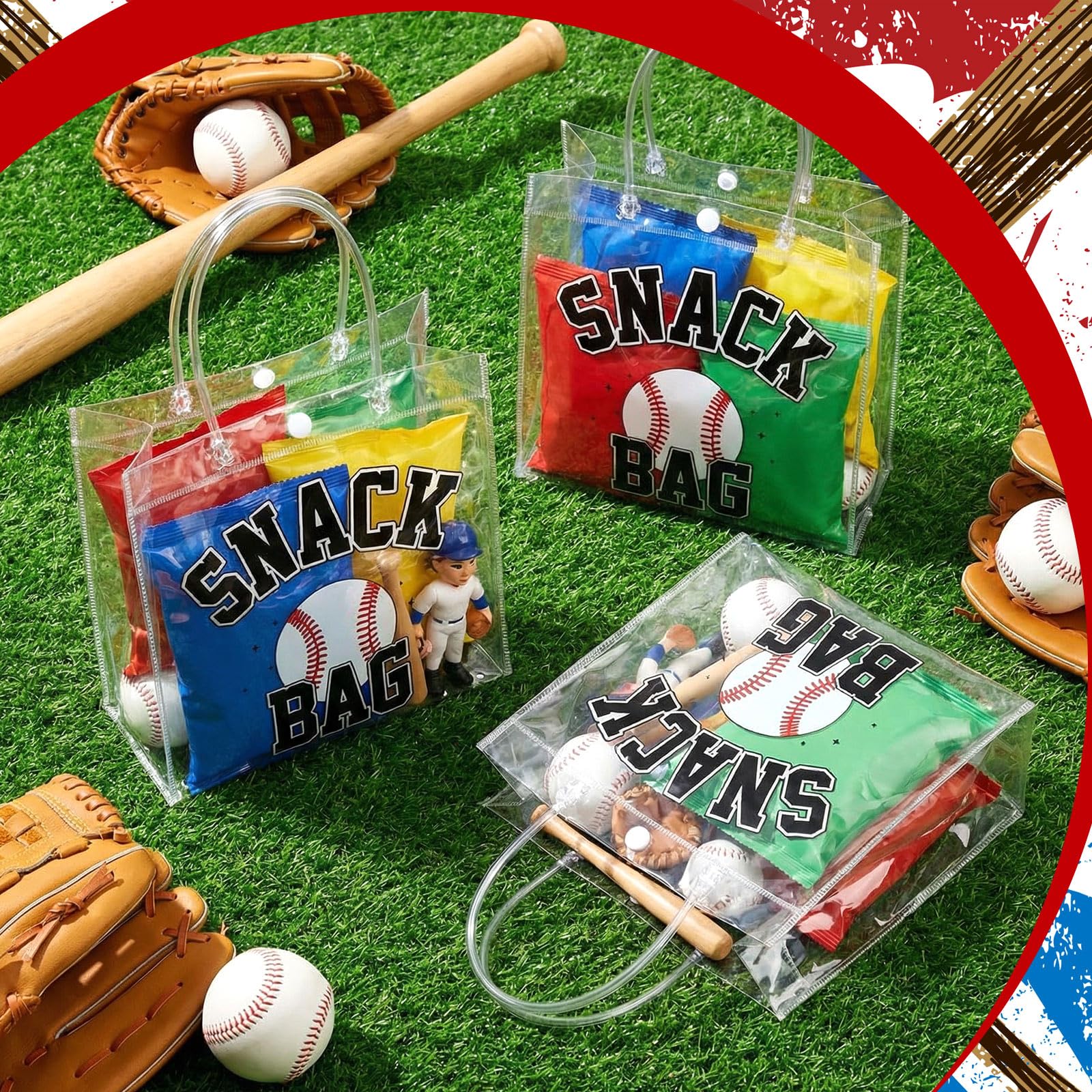 Wesnoy baseball pattern gift bags enhance event styling