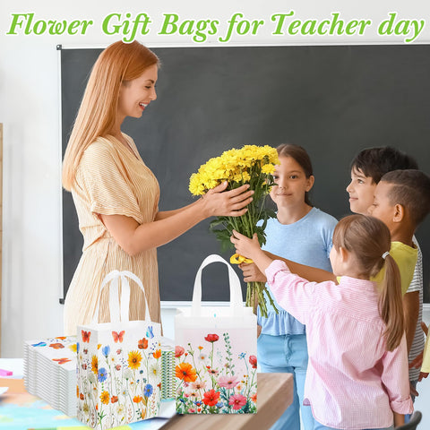 Wesnoy floral gift bag design B ideal for birthdays and eco-friendly gifting.