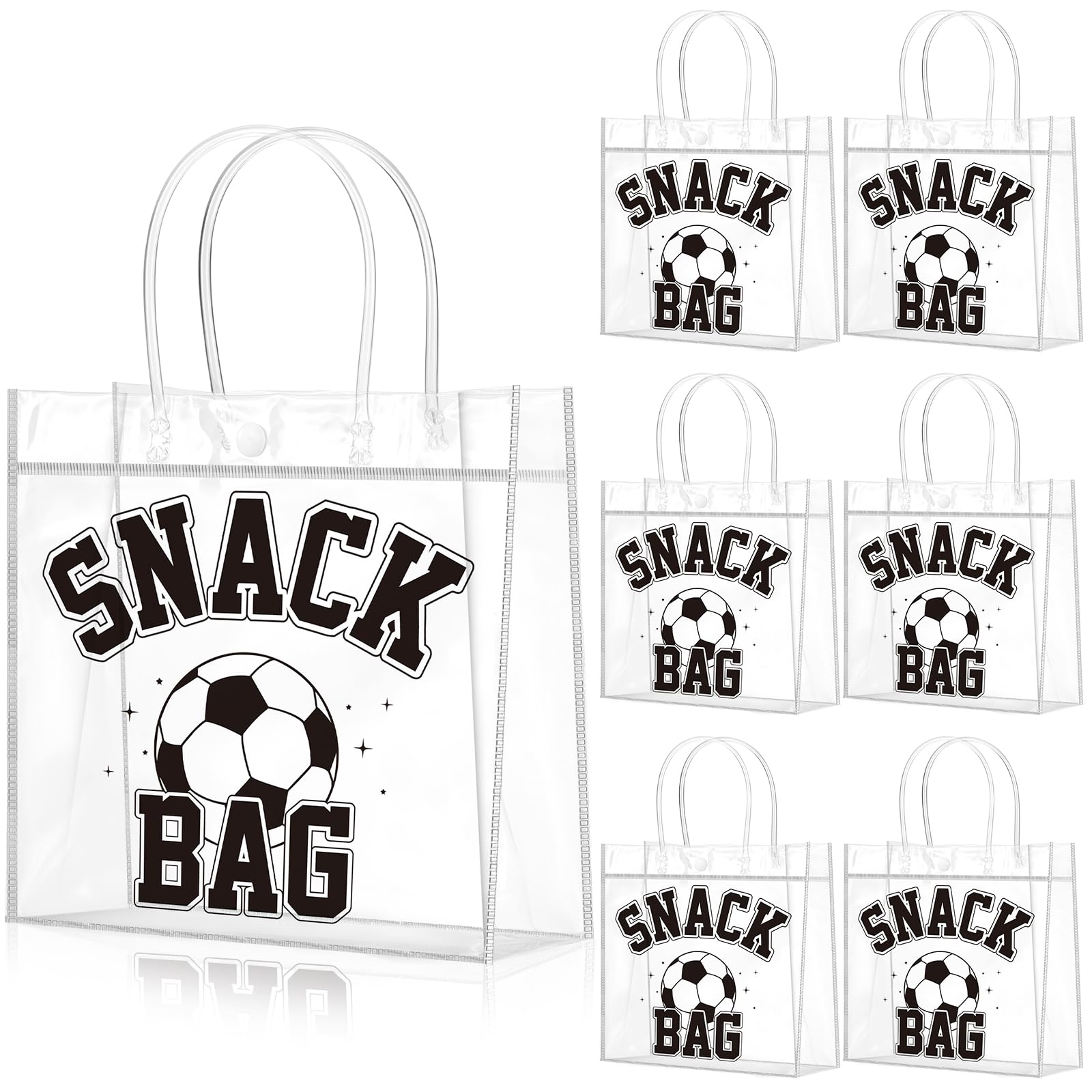 Wesnoy soccer snack bags with black handles for easy party favors and clean carrying.