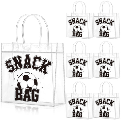 Wesnoy soccer snack bags with black handles for easy party favors and clean carrying.