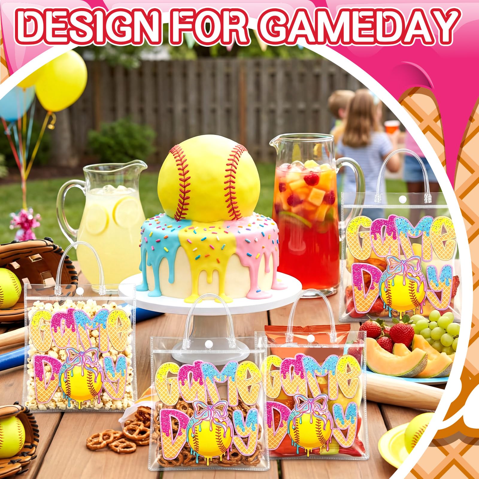 Wesnoy softball goodie bags foldable flat-bottom maximize storage at celebrations