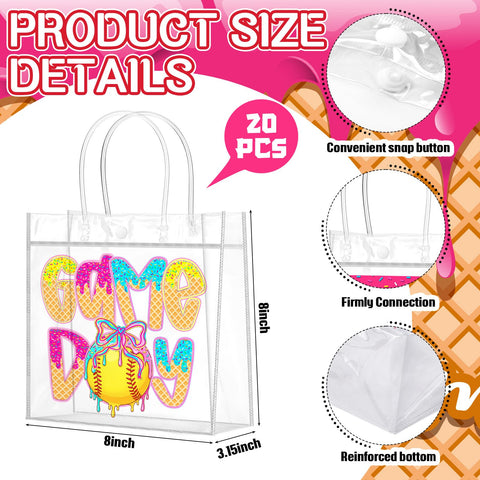 Wesnoy softball goodie bags transparent handles provide easy carrying during events