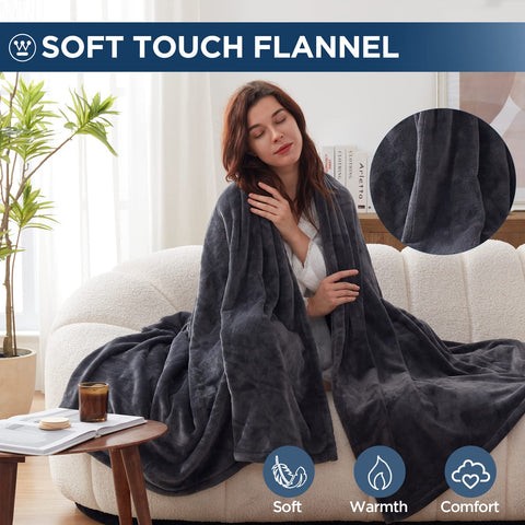 Westinghouse heated throw with 6-level control for tailored warmth