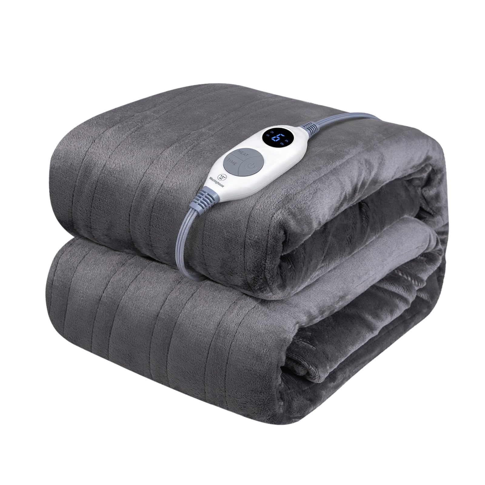 Westinghouse heated throw in soft-flannel for cozy couch lounging